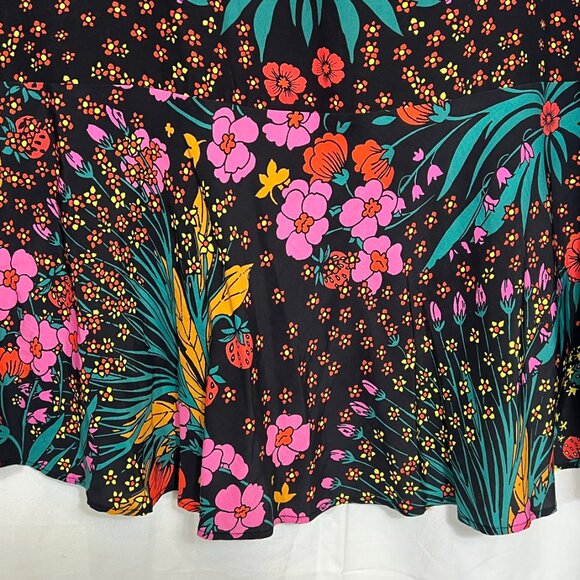 Free People Dress -Strawberry Fields Black Floral Summer Mini, Size: M - Picture 8 of 16